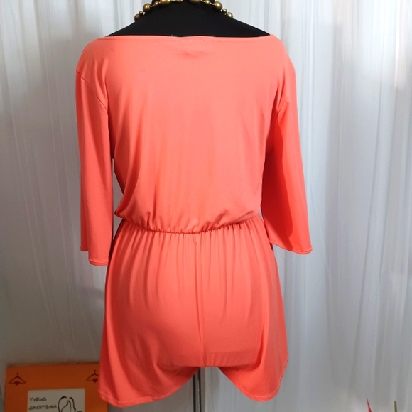 Ella Samani, Pull-Over Romper, Size: 3X" Coral Orangish Color - Picture 9 of 11